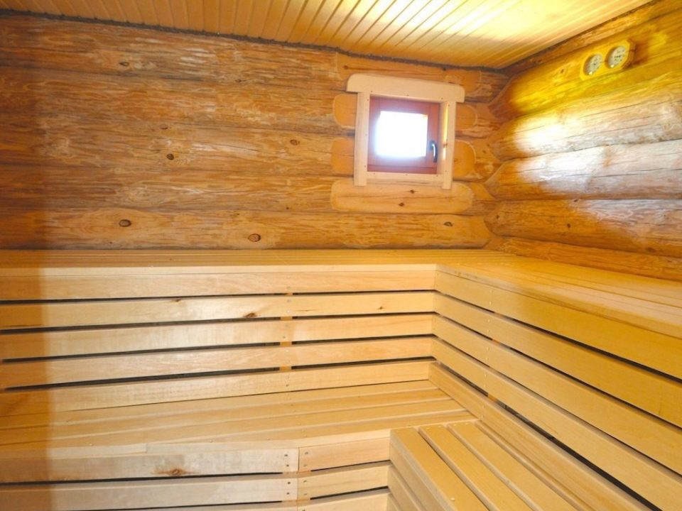 Blockhaus Sauna innen