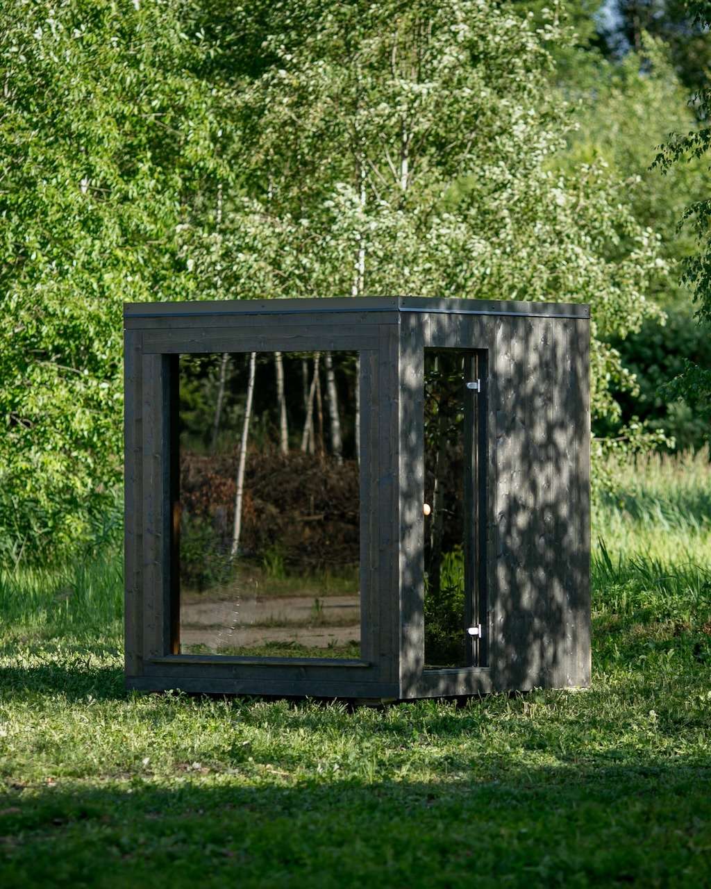 Gartensauna Micro Ansicht schraeg vorne