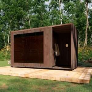 Gartensauna Therma M mit Terrasse S rechts