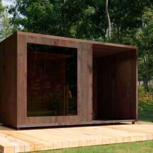 Gartensauna Therma S mit Terrasse M rechts