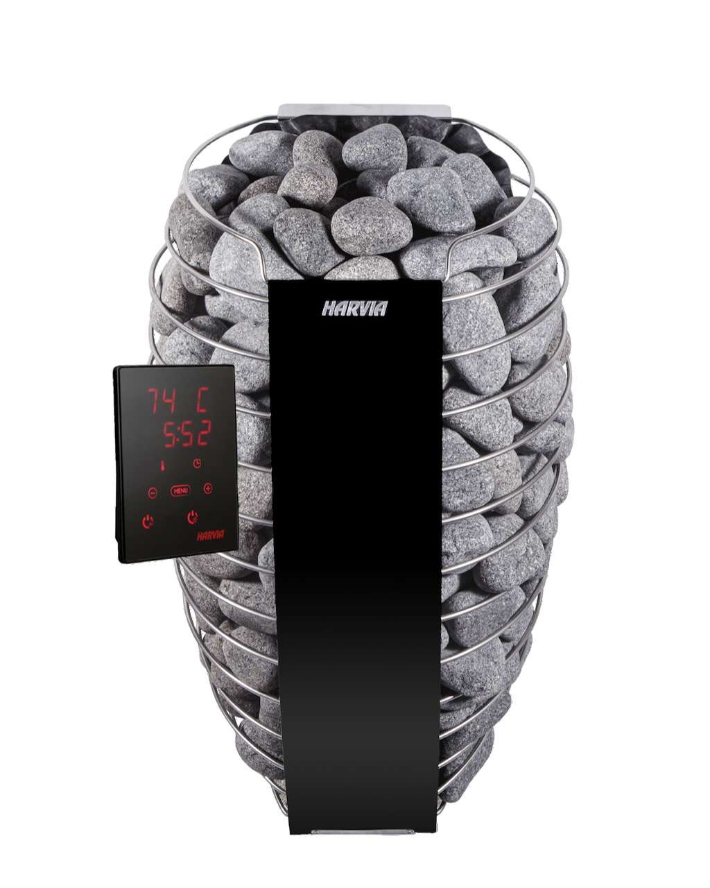 Harvia Spirit SP60E SP90E SP60XW SP90XW Ansicht vorne mit digitalem Bedienfeld