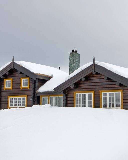 Blockhausensemble im Winter