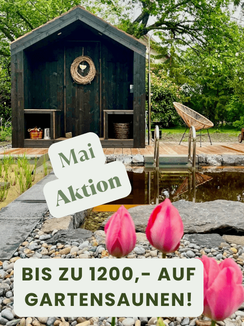 Mai 2025 Aktion Gartensaunen Popup Website