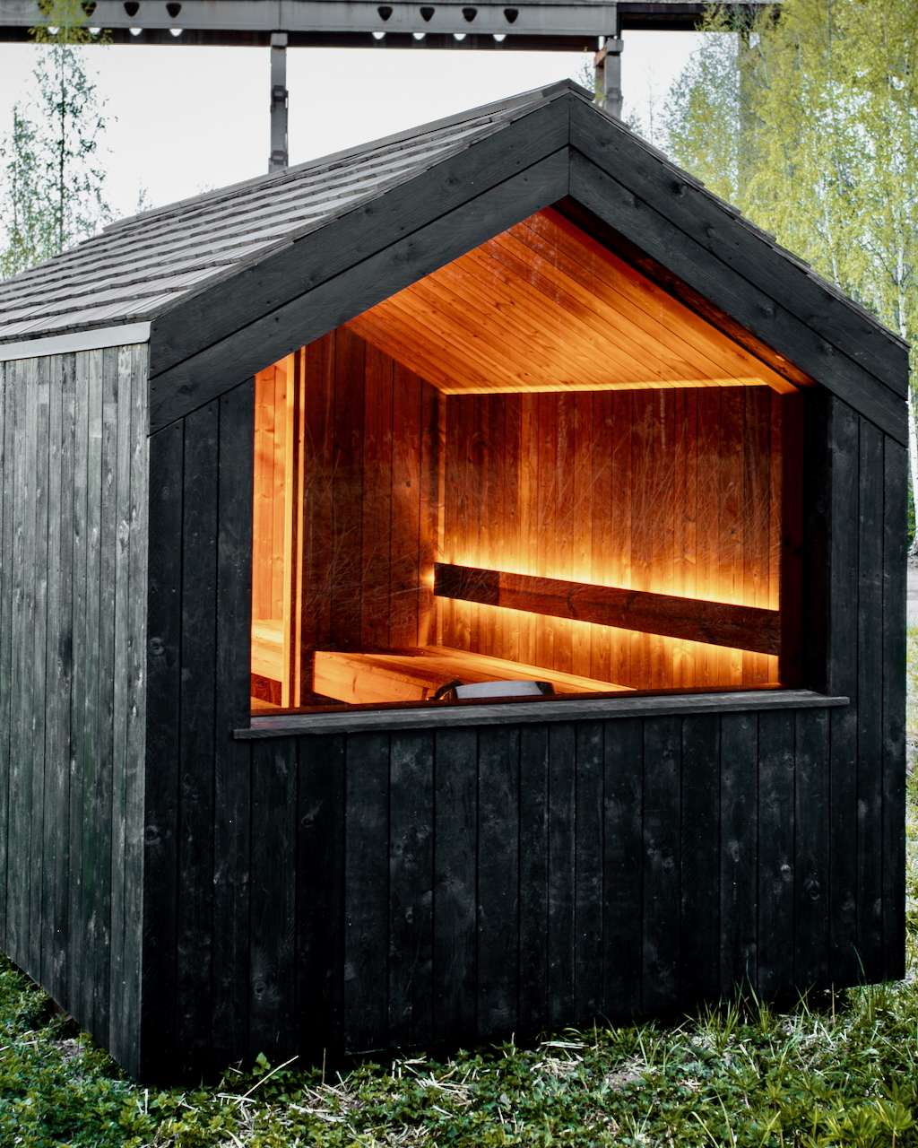 Barn Stretch 4M Gartensauna mit Vorraum Panoramafenster