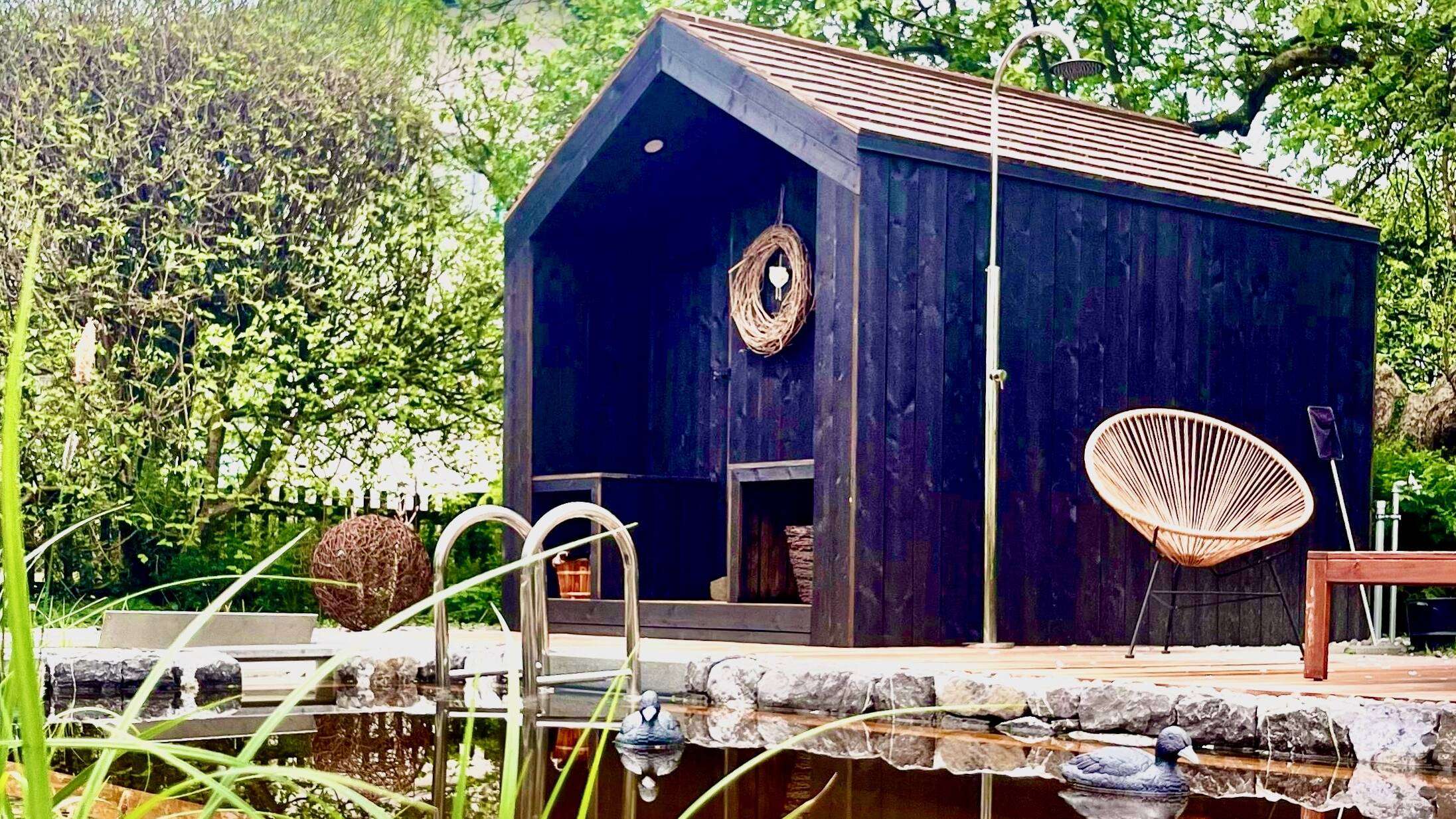 Gartensauna Planung Barn Nordic mit Natur Schwimmteich
