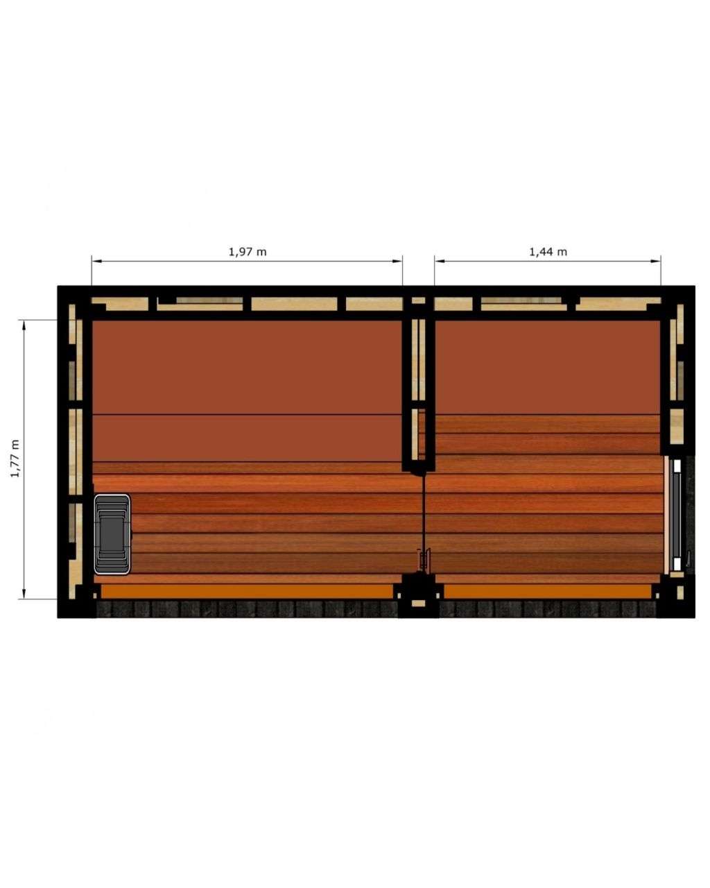 Aussensauna mit Vorraum Grundriss – ManoKin Außensauna mit Vorraum Grundriss