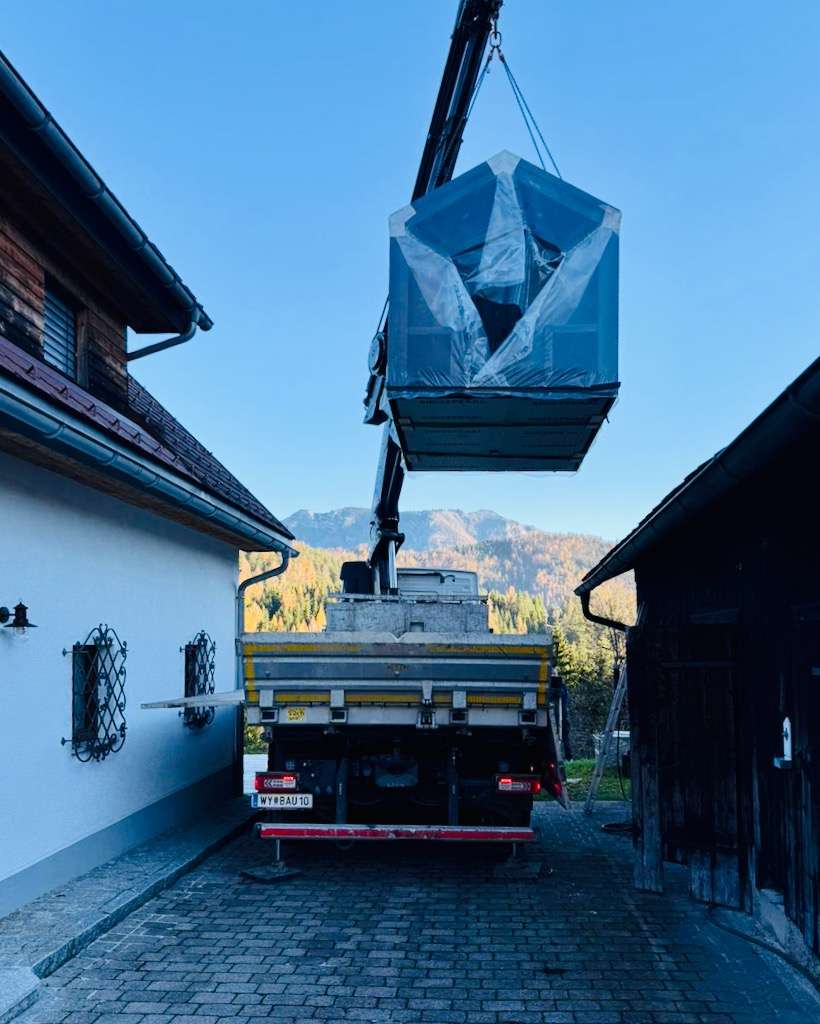 Barn Nordic Gartensauna Lieferung mit Kran – ManoKin Barn Nordic Gartensauna Lieferung mit Kran