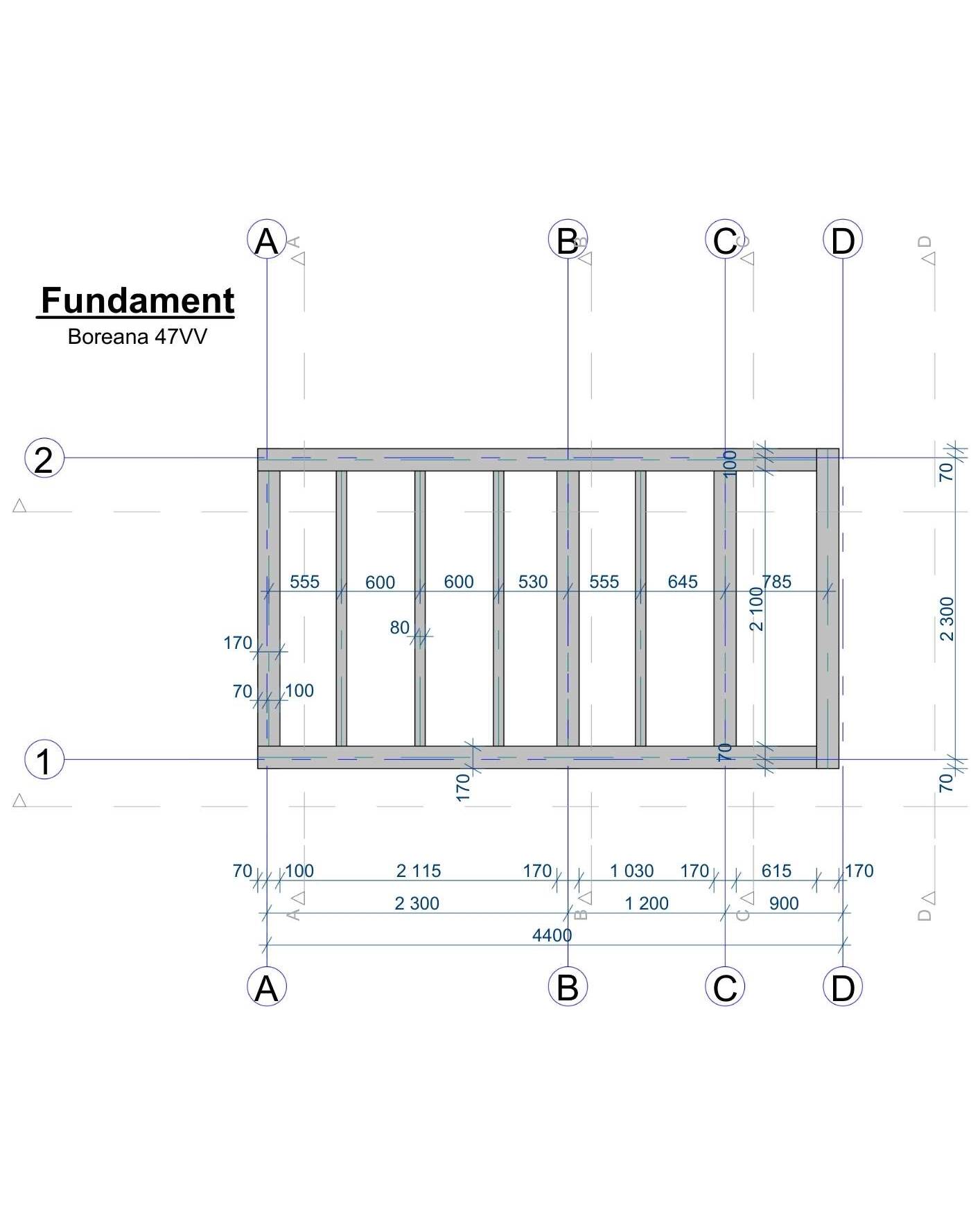 Boreana 47VV Fundamentplan