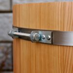Tauchbecken Holz Sauna Eisbaden mit nachspannbaren Edelstahlreifen