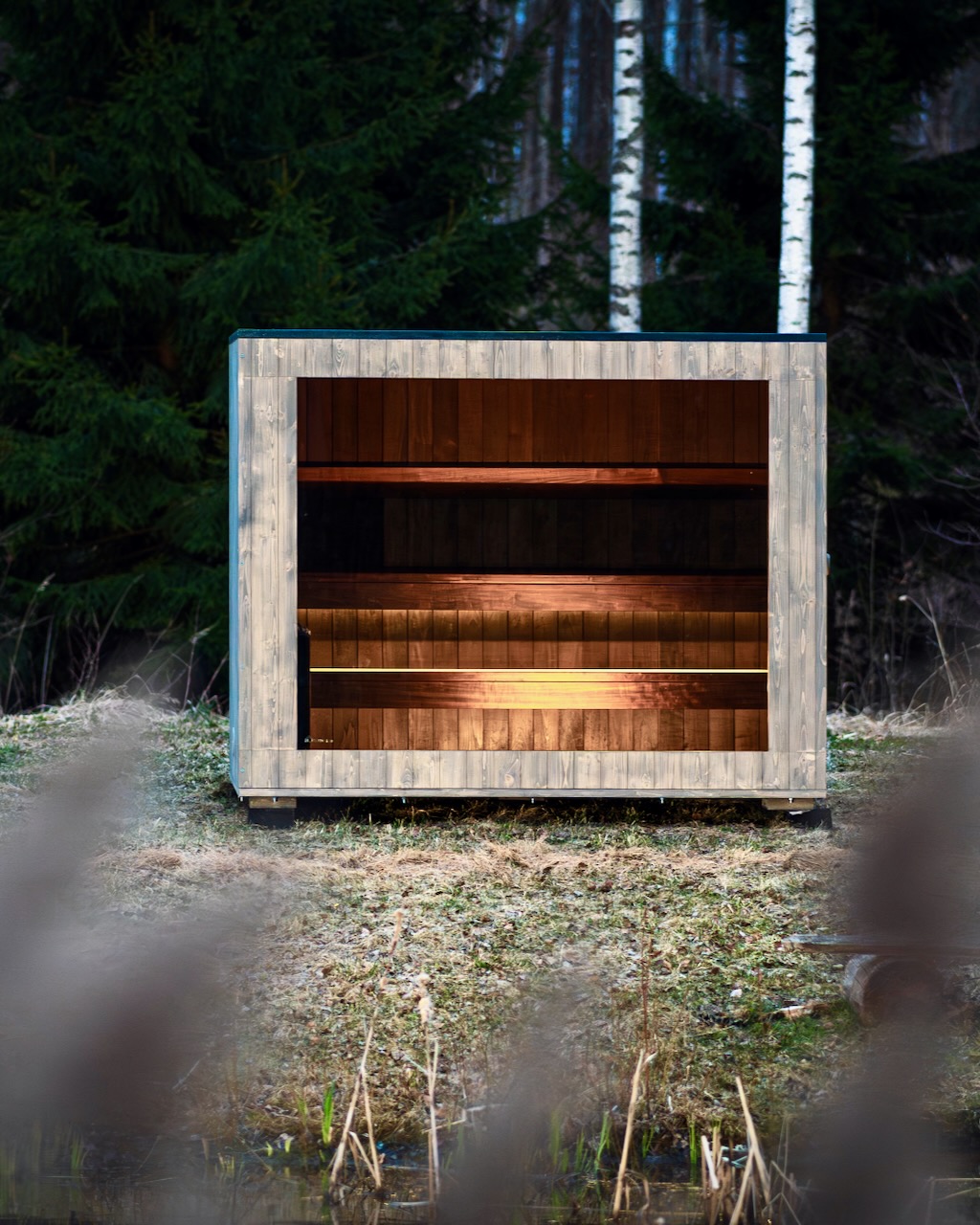 Therma Premium L traumhafte Sauna mit LED Beleuchtung selber bauen – ManoKin Therma Premium L mit LED Beleuchtung zum Sauna selber bauen