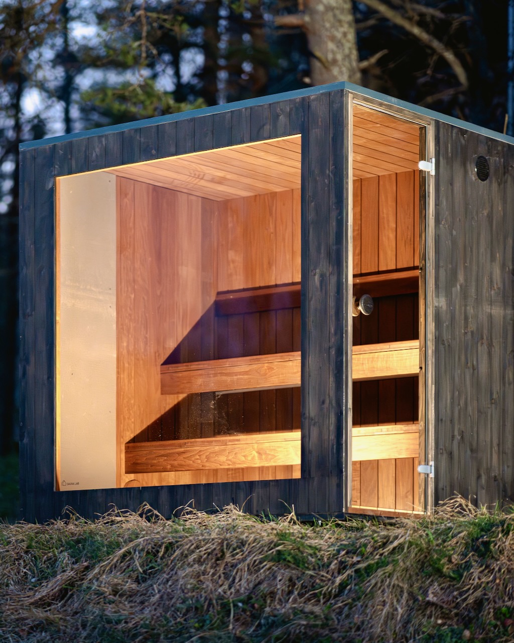 Therma Premium M Sauna Bausatz mit edlem Thermo Espenholz innen – ManoKin Therma Premium M Sauna Bausatz mit edlem Thermo Espenholz innen